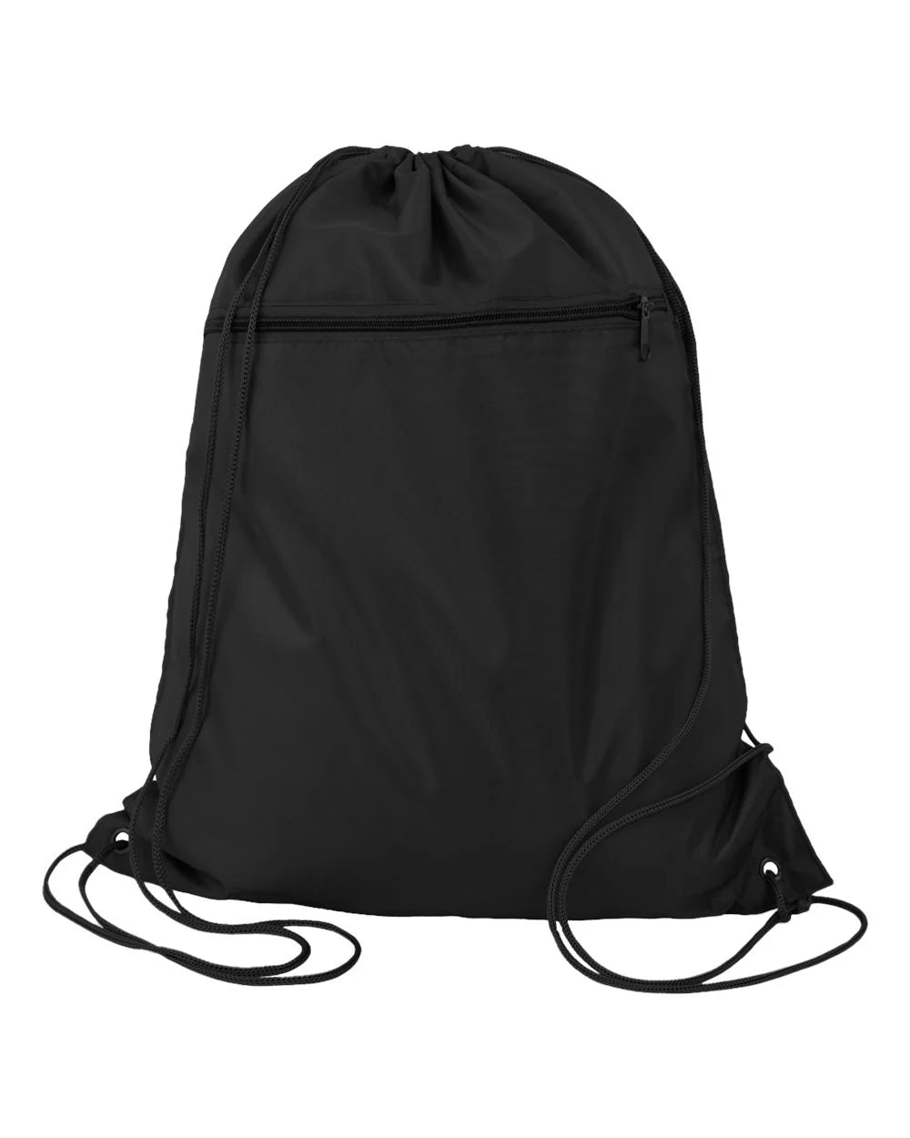 Multi-Color Drawstring Backpack with Front Zipper Pocket and Cinch Closure