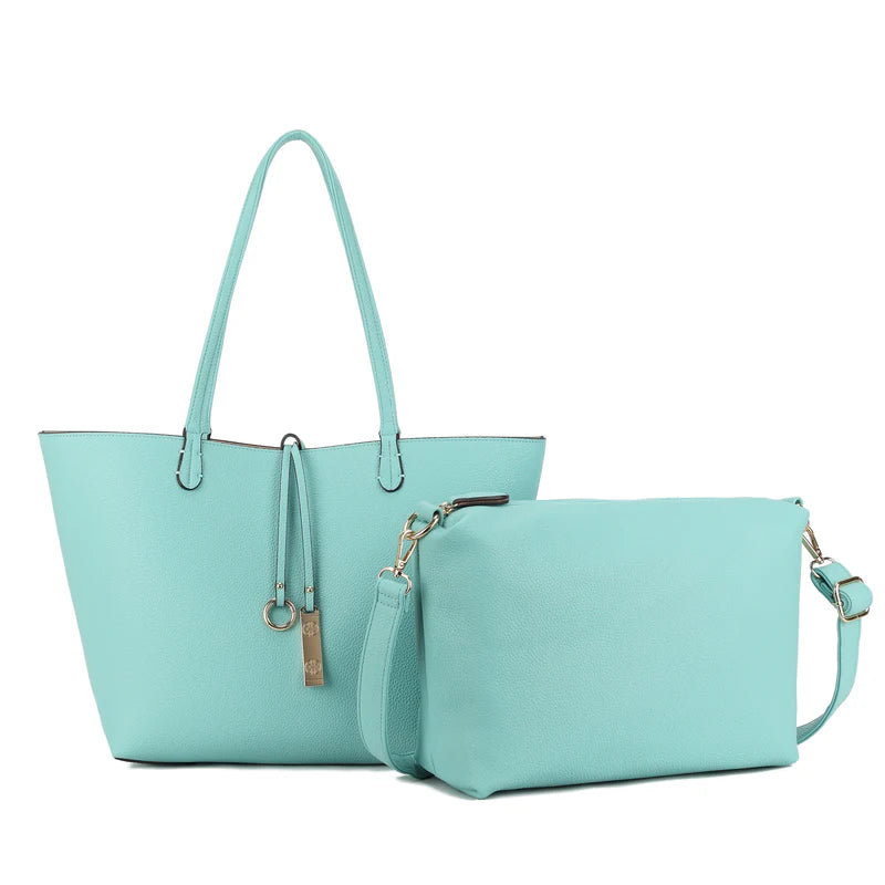 Pastel 2-in-1 Reversible Tote Bag with Matching Detachable Pouch