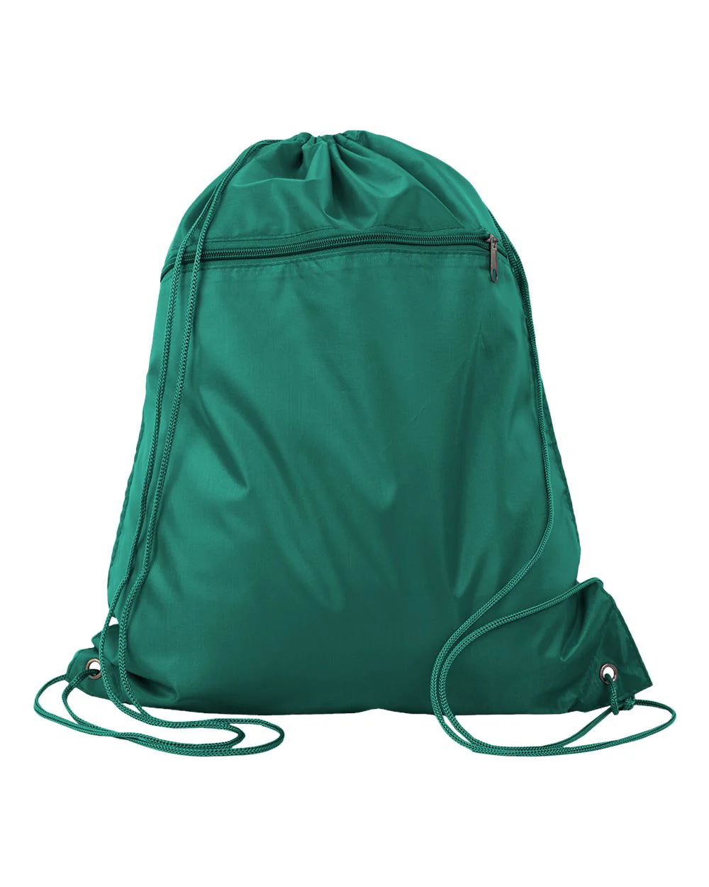 Multi-Color Drawstring Backpack with Front Zipper Pocket and Cinch Closure