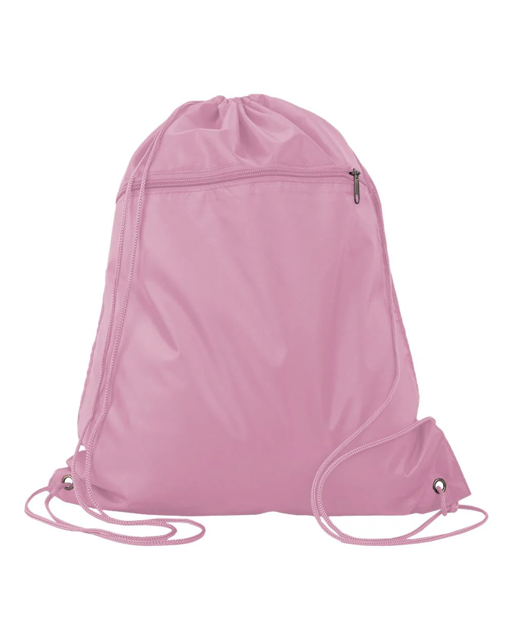 Multi-Color Drawstring Backpack with Front Zipper Pocket and Cinch Closure