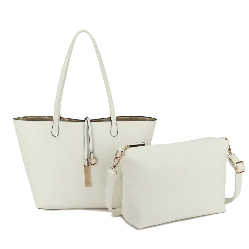 Pastel 2-in-1 Reversible Tote Bag with Matching Detachable Pouch